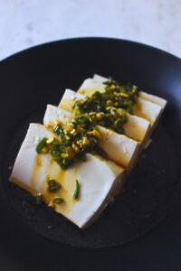 image of silken tofu in sauce