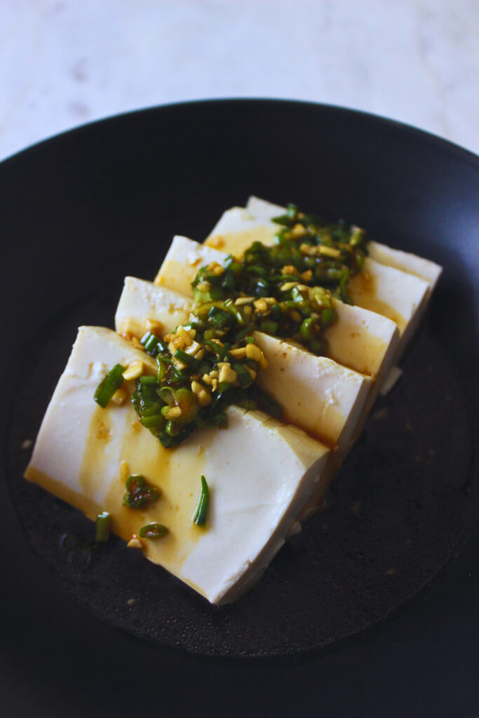 image of silken tofu in sauce