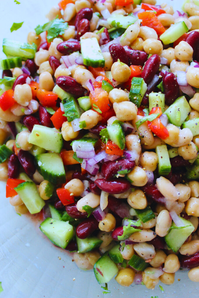 image of a dense bean salad