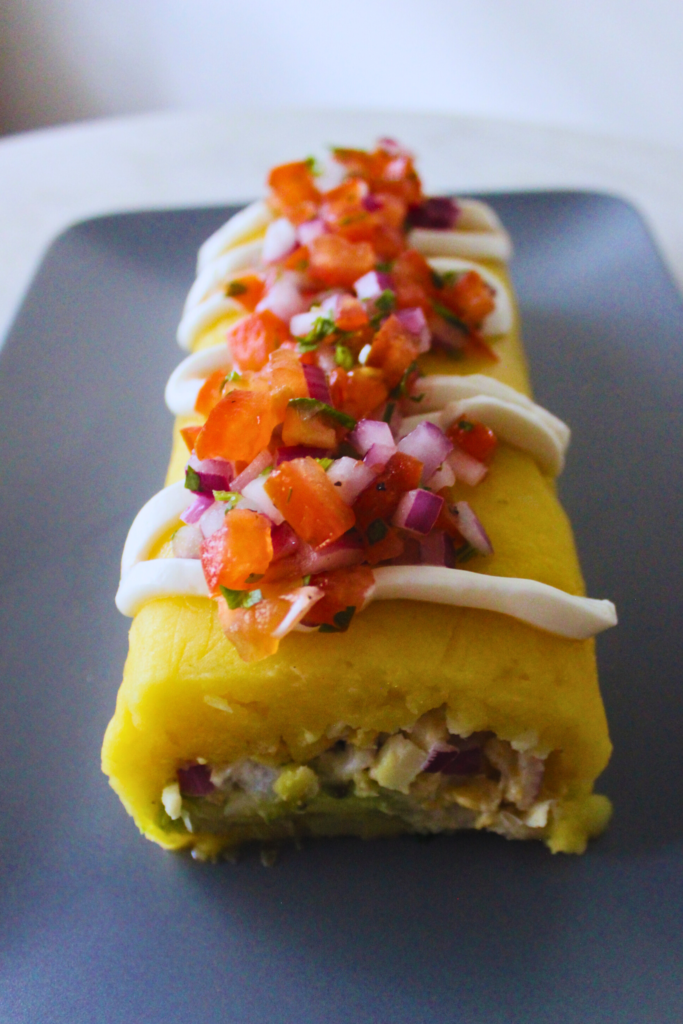 image of peruvian causa pionono