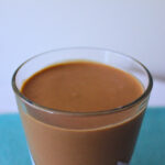 Image: Glass filled with Chocolate Peanut Butter Banana Smoothie