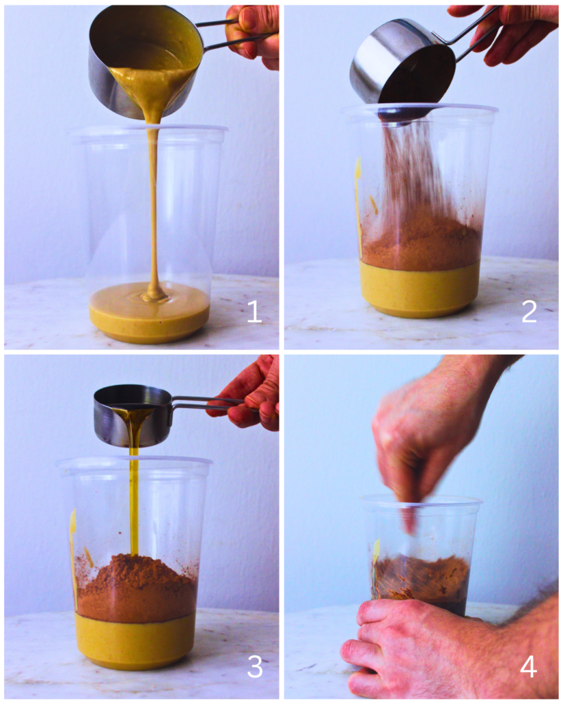 steps to making chocolate tahini spread
