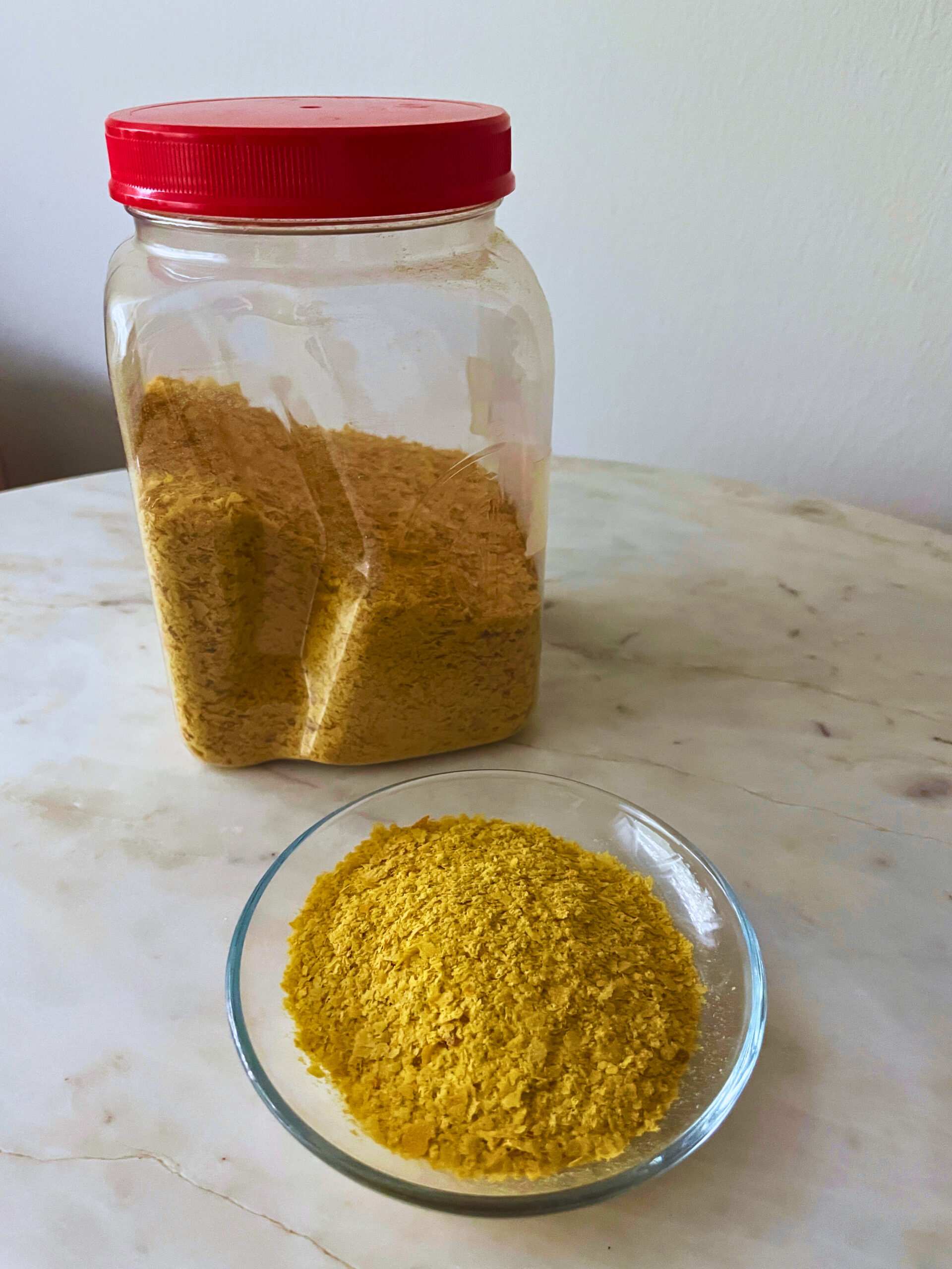 image of a large container filled with fortified nutritional yeast