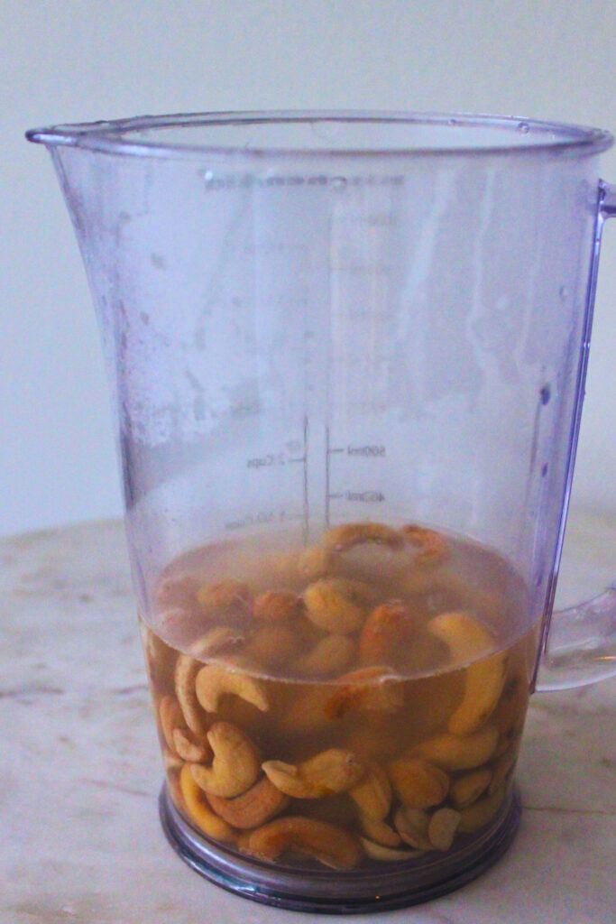 image of cashews in hot water